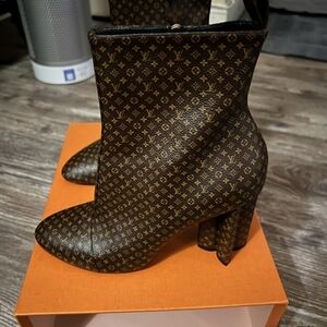 Louis Vuitton Monogram Brown Heeled Boots